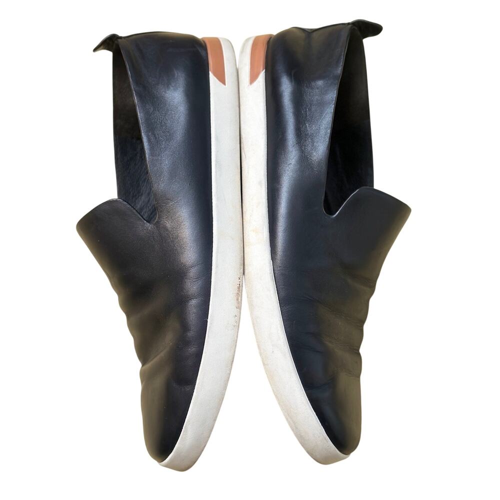 Vince Black Leather Slip-On Sneakers with White Sole Womens 6.5 - Picture 1 of 6